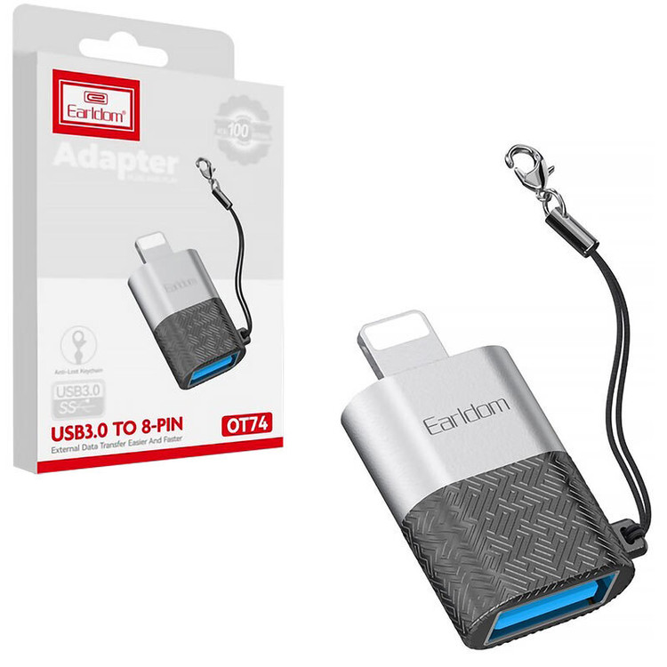 تبدیل OTG USB به Lightning ارلدام مدل OT74
